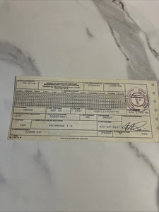 Vintage Motor Vehicle Registry 1980’s Germany Military Signed And Stamped - Picture 1 of 2