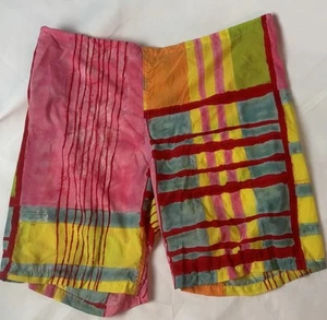 Vintage Jams World Drawstring Shorts Women’s Med Jailhouse Pink Yellow - Picture 1 of 7