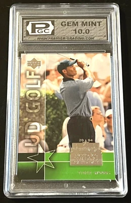 2004 UPPER DECK TIGER WOODS #UD-14 NATIONAL TRADING DAY GEM MINT PCG-BOT CRACK - Image 1 of 4