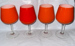 Carlo Moretti Murano Kunstglas Orange Weiß Lattimo Stiel 7,5”x4” (20 Unzen) - Bild 1 von 20