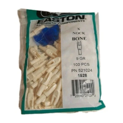 100 Pack Easton X 5mm Arrow A Nocks: Bone White: 9 Grain: Open Bag - Image 1 of 4