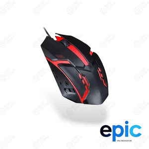 Souris d'ordinateur PC filaire USB gamer DEL RGB 1200 DPI noir - Photo 1/4