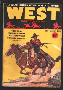 West 9/14/1932-Arthur Mitchell cover art-W.C. Tuttle-Tom Roan-Ernest Haycox & ot - Picture 1 of 2