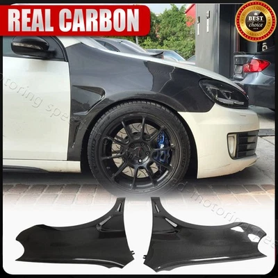 For Volkswagen VW Golf MK6 GTI R20 REAL CARBON Exterior Side Fender Vent Trims - Image 1 of 4