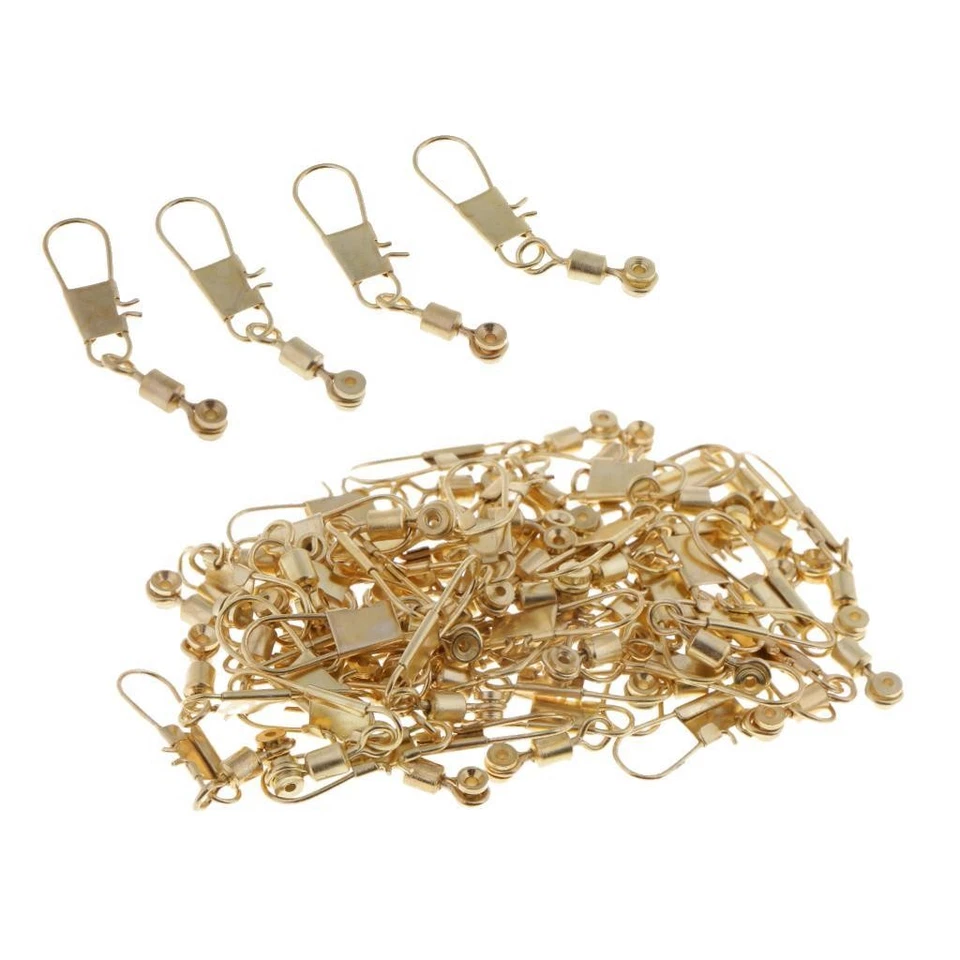 50x Fishing Line Sinker Slide Barrel Swivel With Interlock Snap Bobber Stops - Image 1 of 1
