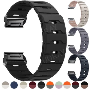 Silicone Watch Band Strap For Garmin Fenix E 8 7 7X 6 6X Solar 5 5X Plus 3/3HR - Picture 1 of 48