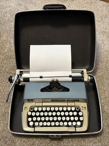 Máquina de escribir Smith Corona Galaxie Deluxe 10 años 60 funcionando estuche con joyas de tinta nueva F7 - Imagen 1 de 13