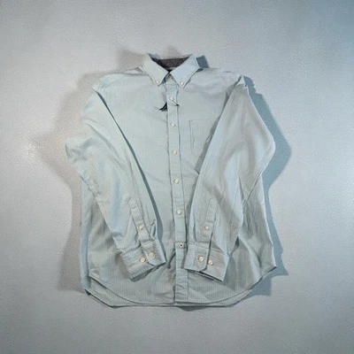 Nautica Men's Long Sleeve, Button Down Shirt Light Blue/Vertical Stripes Size M - Image 1 of 4