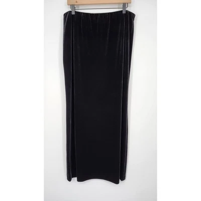 Alex Evenings Womens Black Velvet Maxi Skirt XL Glam Formal Holiday Cocktail - Image 1 of 4