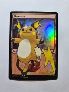 Mountain Foil Raichu Pokemon MAGIC GATHERING ALTERED ART HAND PAINT - Picture 1 of 12