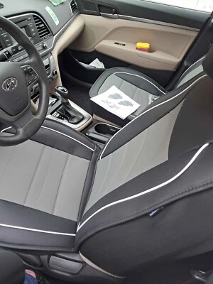 2018 Hyundai Elantra Seat Covers; Black Foux Leather - Image 1 of 3