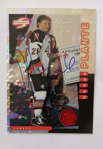 1997-98 Score #109 Artist Proof In Person Auto Derek Plante Buffalo Sabres