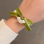 Green Elastic Hair Bands Lily of the Valley Scrunchie Flower Hair Rope  Ladies