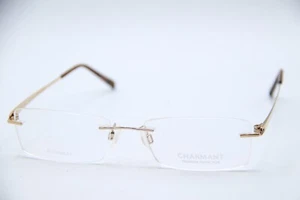 NEW CHARMANT TITANIUM PERFECTION CH10940 GP GOLD BRN AUTHENTIC EYEGLASSES 54-17 - Picture 1 of 4