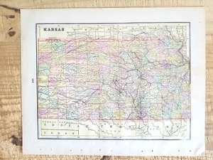 Kansas/South Dakota. Vintage 1897 14,5" x 10,7" ZWEISEITIGE KARTE - Bild 1 von 6