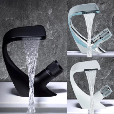 Waschtisch Armatur Wasserfall Bad Einhand Wasserhahn Mischbatterie Waschbecken - Bild 1 von 4