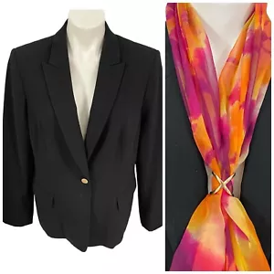 Calvin Klein Blazer Donna Tg 14 Nero Basic Capsule Officecore Giacca Corpcore - Foto 1 di 20