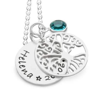 Kette Taufe Lebensbaum TAUFBÄUMCHEN Taufschmuck Gravur Taufkette Mädchen Jungen