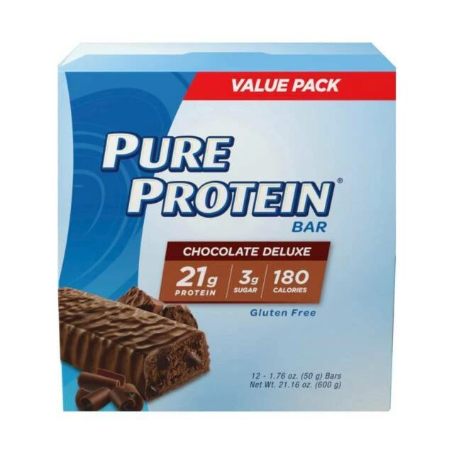 Pure Protein Chocolate Deluxe Bar 12 Count 1.76 Oz