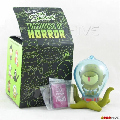 Kidrobot Los Simpson Casa del Árbol del Horror Alien Kang con libro figura de vinilo de 3" Foto 1 de 3