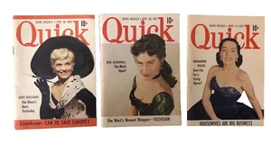 3 Vintage Quick 1951 Marguerite Piazza, Ava Gardner, Judy Holliday - Curtiss Ads - Picture 1 of 9