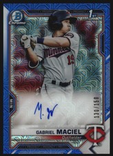 2021 Bowman Chrome Prospect Autographs HTA Choice Ref #CPAGM Gabriel Maciel /150