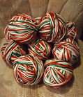10 Balls knitting/Crocheting Yarn, Variegated Red, Green, White