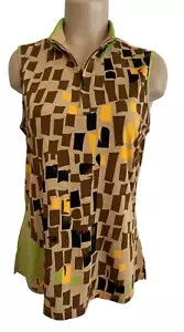 Jamie Sadock 1/4 Zip Golf Stampa All Over Camicia Donna Pickleball Tennis Taglia M - Foto 1 di 8