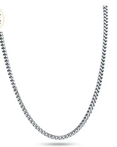 Rhodium Plated 925 Sterling Silver Franco Chain 4.2mm- 20" - Picture 1 of 3
