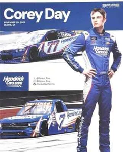 2025 COREY DAY “HENDRICK CARS.COM” #7/77 NASCAR CRAFTSMAN TRUCK / ARCA POSTCARD - Foto 1 di 1