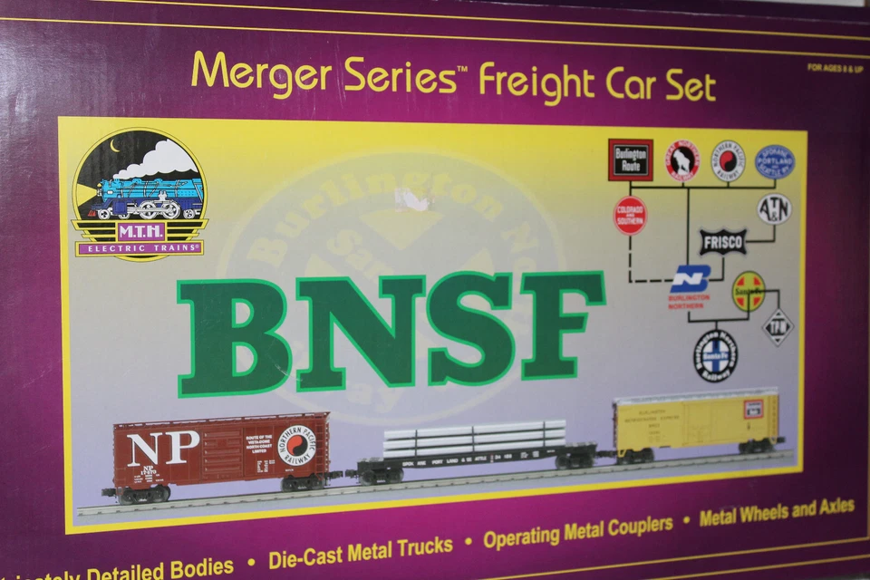MTH 20-90007 PREMIER BNSF  Merger Series Freight Car Set - Image 1 of 1