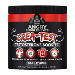 Angry Supplements Crea-Test Creatine + Test Booster Powder for Monster Men 360G - Picture 1 of 5