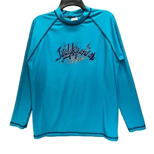 Ja'al K'aana'ab Mens Rash Guard Swim Top L Blue UPF 50+ Long Sleeve Surf Aloha - Picture 1 of 14