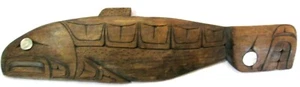 Salmon Wildman, Signed Lance Joseph, 1979, Hand carved Wood Art, Canadian - Picture 1 of 7