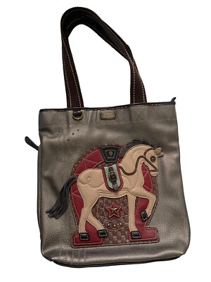 Bolso de Mano Hobo Caballo Chala, Cuerpo de Cuero Sintético con Correas de Tela Bolso Cartera Foto 1 de 4