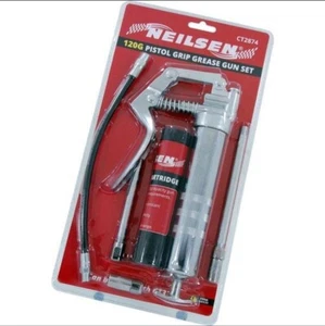 PISTOL GRIP MANUAL GREASE GUN SET WITH GREASE CARTRIDGES - Picture 1 of 5
