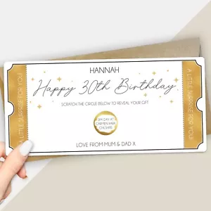 Personalised Birthday Scratch Card Gift Voucher for 18th 21st 30th 40th 50th - Picture 1 of 8