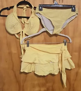 YELLOW FASHION GIRL SWIMWEAR 3PC - Picture 1 of 5