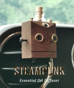 Steampunk Robot No.3 Car Air Freshener Diffuser Clip-on Vent Ornament Handmade - Picture 1 of 10