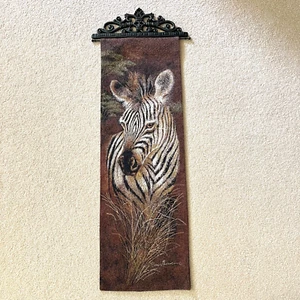 Tapiz de tela con panel colgante de pared Safari Zebra Ruane Manning con percha EE. UU. - Imagen 1 de 7