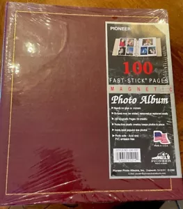 Pioneer Photo Vintage Sticker Album With 100 Magnetic Pages Photo Safe -NIP Red - Picture 1 of 1