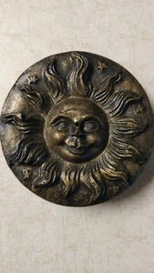 4" Diameter Sun Plaque Home Decor Pre-Owned Unique Free Shipping - Picture 1 of 2