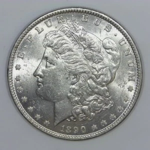 Dólar de plata Morgan 1890 90 % moneda de 1 dólar estadounidense AU/BU d659 - Imagen 1 de 2