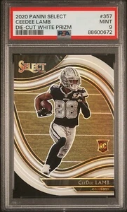 2020 Panini Select CEEDEE LAMB Field Level White Die-Cut Prizm Rookie #357 PSA 9 - Picture 1 of 4