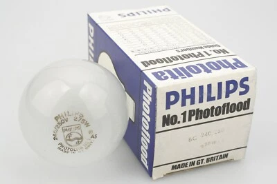 PHILIPS No.1 PHOTOFLOOD BC 240v 275W Electric MODELLING LAMP Bulb Lightbulb - Image 1 of 4
