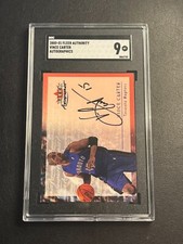 2000-2001 Fleer Autographics On-Card Auto Vince Carter Toronto Raptors SGC 9