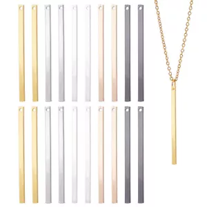 1box 20pcs 5 colors Brass Bar Pendants Rectangle Mixed color 40x2x1mm 4pcs/color - Picture 1 of 6