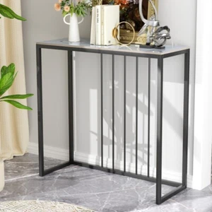 Slim Console Table Sturdy Marble Entryway Table Open Design Sofa Behind Table AU - Picture 1 of 22