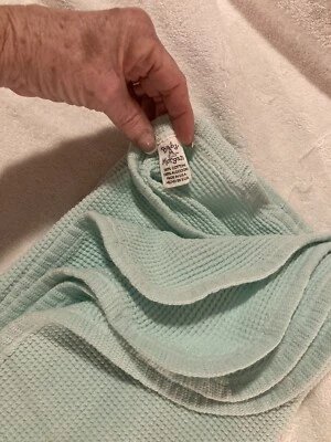 Manta de recepción vintage Baby Morgan tejido gofre verde pastel 100 % algodón ¡EE. UU.! Foto 1 de 4