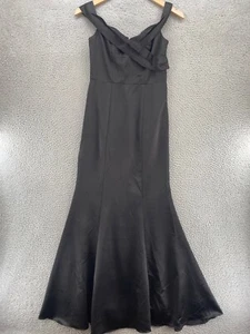 Lulus Dress Womens Small Adored Forever Black Satin Off The Shoulder Maxi Prom - Picture 1 of 12